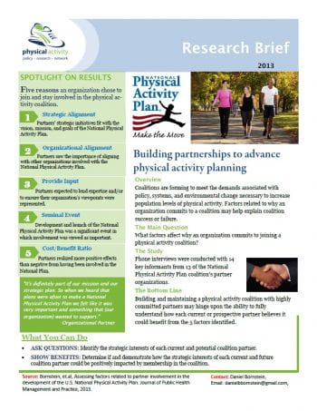 Building partnerships to advance physical activity planning (pdf)